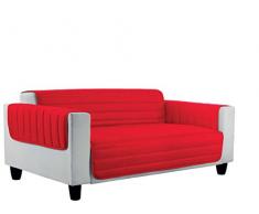 Italian Bed Linen Kopfkissenbezug Sofa gesteppt Mikrofaser Hypoallergen Doubleface, Mikrofaser 125 x 95 cm Rosso/Grigio Chiaro