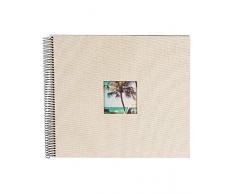 Goldbuch Spiralalbum mit Bildausschnitt, Bella Vista, 35x30 cm, 40 schwarze Seiten, Leinen, Sandgrau, 25 623