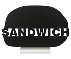 SECURIT Silhouette Sandwish Tisch Kreidetafel-inkl. 1 weißer Kreidestift, Schwarz, 26,5 x 6 x 37 cm