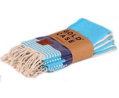 Medusa Peshkir-Peshtemal (12 Stück) – Küchenteller, Hand, Gesichtshandtuch, Yoga-Handtuch, 20 x 40 (50 x 100 cm) / 100 % Baumwolle, hergestellt in der Türkei, multifunktional, schnell trocknendes Handtuch Marineblau/Türkis