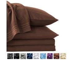 LIANLAM Bettwäsche-Set – Super weiche gebürstete Mikrofaser 1800 Fadenzahl – atmungsaktive, luxuriöse ägyptische Bettwäsche 40,6 cm Tiefe Tasche Twin XL braun