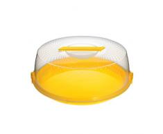 Cosmoplast Oasi Tortenbedeckung für Mikrowelle, Kunststoff, Transparent/Blau, 28 cm