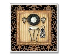 Stupell Home violett und weiß Claw Badewanne Bad Plaque, Mehrfarbig