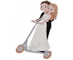 Mopec Figur aus Holz, 7,5 cm Aufkleber für Bräutigam, 6 Stück, mehrfarbig, Einheitsgröße 6