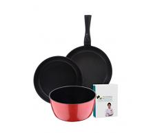 Bergner Töpfe und Pfannen 5 TLG. Set Click&Cook rot