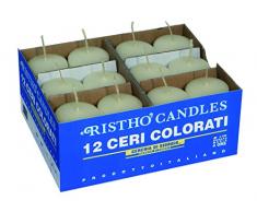 Cereria di Giorgio risthò Stumpenkerzen, Wachs, Creme, 4 x 4 x 7 cm, 12 Stück