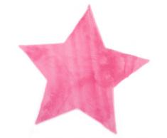 Pilepoil Teppich für Kinder - Stern rosa 140 x 140 cm - Kunstpelz - französische Herstellung