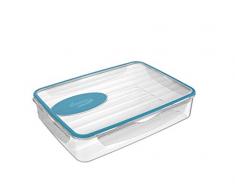 BIESSE CASA Von Kühlschrank zu Mikrowelle mit einem klick Luft-und wasserdichte Behälter 3,1 l Fassungsvermögen, mit doppelt gespritztem Kunststoff und Gummi, blau, 3.1 Litre