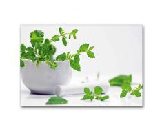 Premium Textil-Leinwand 90 x 60 cm Quer-Format Melissa officinalis, frische Kräuter der Gesundheit | Wandbild, HD-Bild auf Keilrahmen, Fertigbild auf hochwertigem Vlies, Leinwanddruck von Avianaarts Design Fotografie by Tanja Riedel