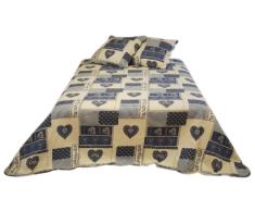 Linder 5025/49/835/250 Tagesdecke mit 2 Kopfkissenbezügen, 260 x 250 cm, Polyester, Blau