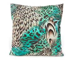 Eurofirany Kissenhülle Kissenbezug Couchkissen Sofakissen Bettkissen Zimmerdekoration Elegant Edel Exklusiv, Türkis, 45x45cm, 2