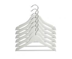 Jocca Kleiderbügel für Kinderkleidung, Weiß, 6 Stück, Holz, 32 x 16,5 x 1 cm