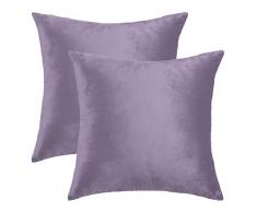 uxcell Samt-Kissenbezug, dekorativer Überwurf-Kissenbezug, quadratisch, für Sofa, Couch Bett, Stuhl, 45,7 x 45,7 cm 2pcs violett