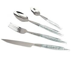 Lisa Dalban 30970008 ECUME Besteckset, 24-teilig, Edelstahl, 26,4 x 13,9 x 6,4 cm, Edelstahl, rostfrei, durchsichtig, 26,4 x 13,9 x 6,4 cm