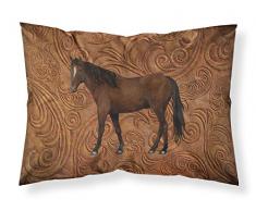 Caroline s Treasures sb3066pillowcase Pferd Feuchtigkeitstransport Stoff Standard Kissenbezug, groß, Multicolor