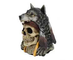 Pacific Giftware PT Dekofigur Indischer Totenkopf mit Wolfskopf