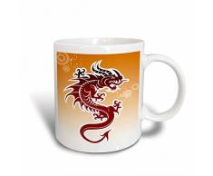 3dRose asiatische Dark Red Dragon-orangy Kaffeebecher, Keramik, Mehrfarbig, 10.16 cm x 7,62 x-Uhr