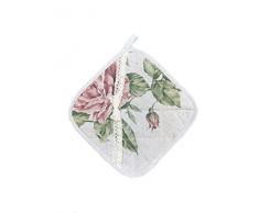 Provence Baumwolle, Quadratisch, Topflappen mit Baumwolle Spitze in French Country Stil 8Wx8L Pink Rose