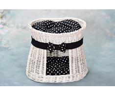 e-wicker24 Katzenkorb aus Weide, Korb, beige, 50 x 40 x 45 cm