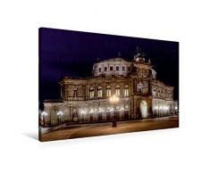 Calvendo Premium Textil-Leinwand 90 cm x 60 cm quer, Dresdner Semperoper | Wandbild, Bild auf Keilrahmen, Fertigbild auf echter Leinwand, Leinwanddruck Menschen Menschen