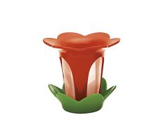 zakdesigns Teefilter mit Untersetzer Blume in orange/grün, SAN-Kunststoff, 28x28x12 cm