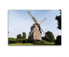 Premium Textil-Leinwand 120 x 80 cm Quer-Format Bockwindmühle, Windmühle, Wehe | Wandbild, HD-Bild auf Keilrahmen, Fertigbild auf hochwertigem Vlies, Leinwanddruck von Barbara Boensch