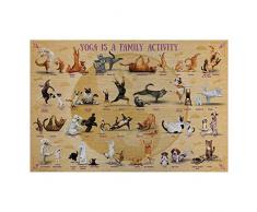 Eurographics Yoga is a Family Activity, Aluminium-Dekoration, Rahmengröße: 24 x 36 x 1,25 cm, Galerieverpackt, gebürstetes Aluminium