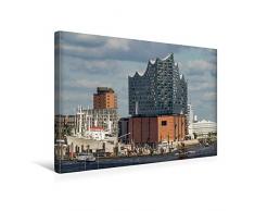Premium Textil-Leinwand 45 x 30 cm Quer-Format Elbphilharmonie Hamburg | Wandbild, HD-Bild auf Keilrahmen, Fertigbild auf hochwertigem Vlies, Leinwanddruck von Thomas Seethaler Fotografie
