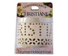 Die carterie 76009043 Christian Windlicht, Teelicht Porzellan weiß 11,1 x 7 x 7 cm