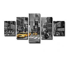 Visario Leinwandbild, schwarz gelb grau weiß