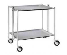 PLATEX Textable 500250003 Rollwagen aus Metall, mit 2 Ebenen, Grau