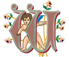 Indigos 4051719703993 Wandtattoo MF065 W wundervolles Ornament Engel Tribal Buchstabe 40 x 36 cm