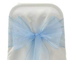 Firefly importen Organza Stuhl Schleifen Band, hellblau, 9-Inch by 10-Feet