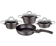 Fissler Kochgeschirrset Black Edition 4-TLG. Bestehend aus KT 16/20, Schmorkasserolle 20 cm + Pfanne Black Edition snapfix 24 cm