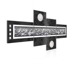 Bilder Abstrakt Wandbild 200 x 100 cm Vlies - Leinwand Bild XXL Format Wandbilder Wohnzimmer Wohnung Deko Kunstdrucke Grau 4 Teilig - MADE IN GERMANY - Fertig zum Aufhängen 102941c