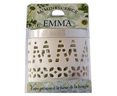 Die Carterie 76009058 Emma Windlicht, für Teelichter, Porzellan, weiß, 11,1 x 7 x 7 cm