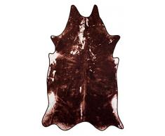 Kunstfell Fellteppich Rinderfell Stierfell Kuhfell Tierfell Cowhide Imitat Rinderfellmotiv Designerteppich Läufer â Kunstfaser Oeko-Tex100 andiamo â Dekoration Deko-Fell Wohnzimmer â 100x165 in braun