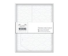 Papermania PMA 158703 bedruckbar Tisch Plan Kit Hochzeit Damast, weiß