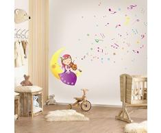 Walplus Wand Sticker Aufkleber Papier Kunst Dekoration Mond Melodie Kinderzimmer