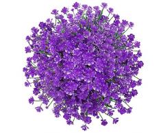 GREENRAIN 6 Bündel künstliche Blumen Lotusblüten für den Außenbereich, UV-beständig, kein Verblassen aus Kunst-Kunststoff, für Garten, Veranda, Fenster, Box Dekoration 13 * 6.5 violett