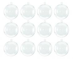 Present Avenue Deko-Kugeln, Kunststoff, durchsichtig, 12 Stück 60mm farblos