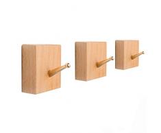 HomeDo 4 Stück Messing-Wandhaken, Holzhaken, Wandmontage, Hutablage, dekorative Haken, Einzel-Organizer, Wandhaken, Hut, Handtuchhalter, Schwerlasthaken Brass-beech-4pack