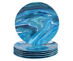 Certified International 28100SET6 Fluidity Speiseteller, Melamin, mehrfarbig, 28 cm, 6 Stück