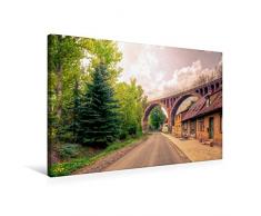 Calvendo Premium Textil-Leinwand 75 cm x 50 cm quer, Das Viadukt Hettstedt | Wandbild, Bild auf Keilrahmen, Fertigbild auf echter Leinwand, Leinwanddruck Menschen Menschen
