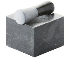 Point-Virgule PV40108 Mörser Und Stößel Aus Marmor, 11.5x9.5cm,Dunkelgrau, Poliert