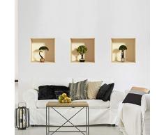 Sticker 3D Effekt | Wandaufkleber japanischer Bonsai - Tapete Dekoration optische Täuschung Raum und Wohnzimmer | 30 x 90 cm