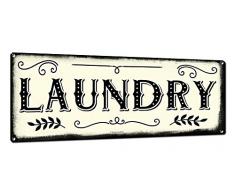 Farmhouse Decor ~ Moderne & rustikale Wanddekoration für Küche, Esszimmer, Scheune ~ Vintage-Stil ~ 24 Gauge Stahlschilder ~ mit Bauernhoftieren, Hühnern, Kühen, Ziegen, Schweinen, Pferden Laundry