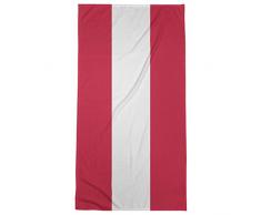 ArtVerse NFS Houston Throwback Football Stripes Strandtuch, Mikrofaser, 36 x 72, Rot und Weiß