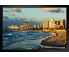 Poster Gießerei Tel Aviv Skyline aus Summit Park Israel Foto Kunstdruck von proframes 20x14 inches Framed Poster
