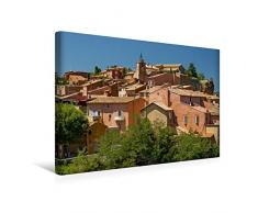 Calvendo Premium Textil-Leinwand 45 cm x 30 cm quer, Roussillon - die Ockerstadt der Provence | Wandbild, Bild auf Keilrahmen, Fertigbild auf echter Leinwand. blauen Himmel Südfrankreichs Orte Orte
